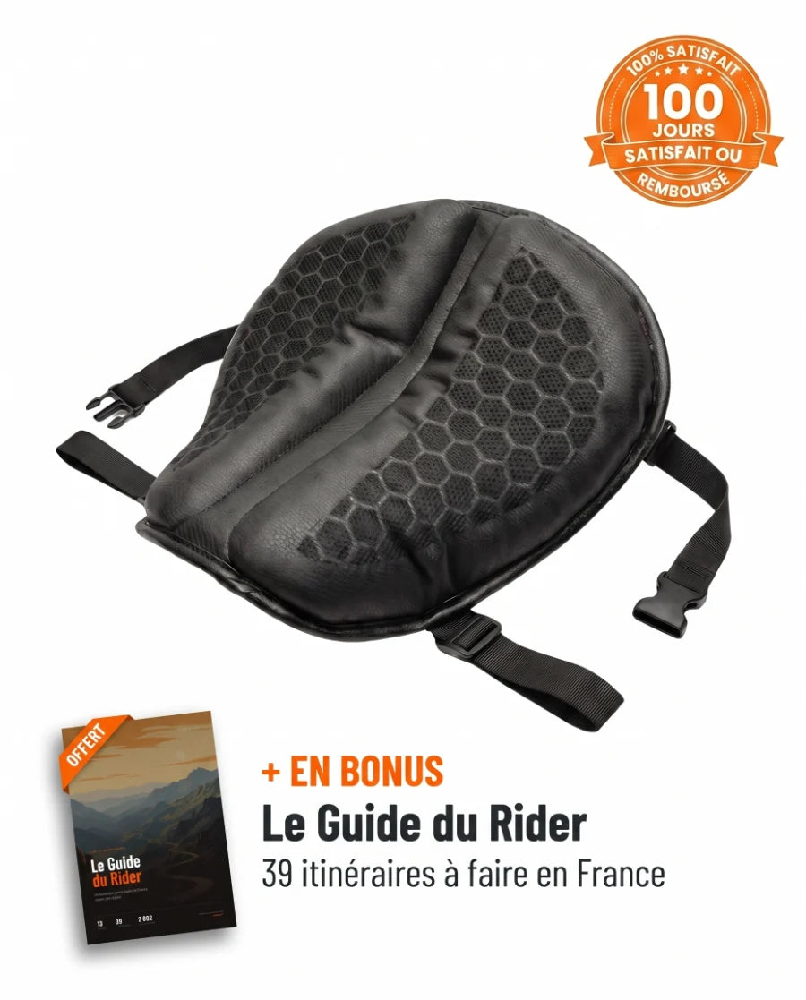 SelleZen — packshot, garantie 100 jours et Le Guide du Rider offert