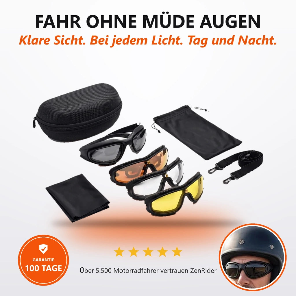 Blendschutz-Brillenset mit 4 Wechselgläsern ZenRider™